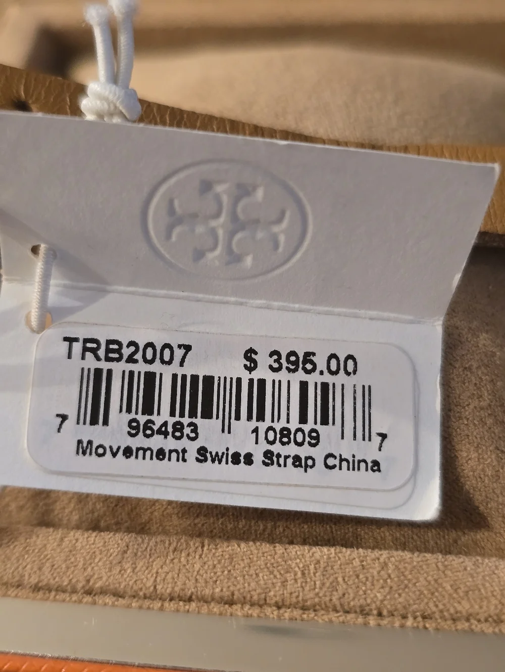 Tory Burch TRB2007 Gold Rectangle Watch Tan Wrap Around Leather Strap